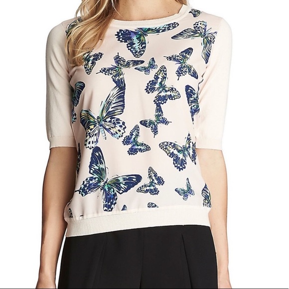 CeCe Tops - CECE FLOATING BUTTERFLIES BLOUSE